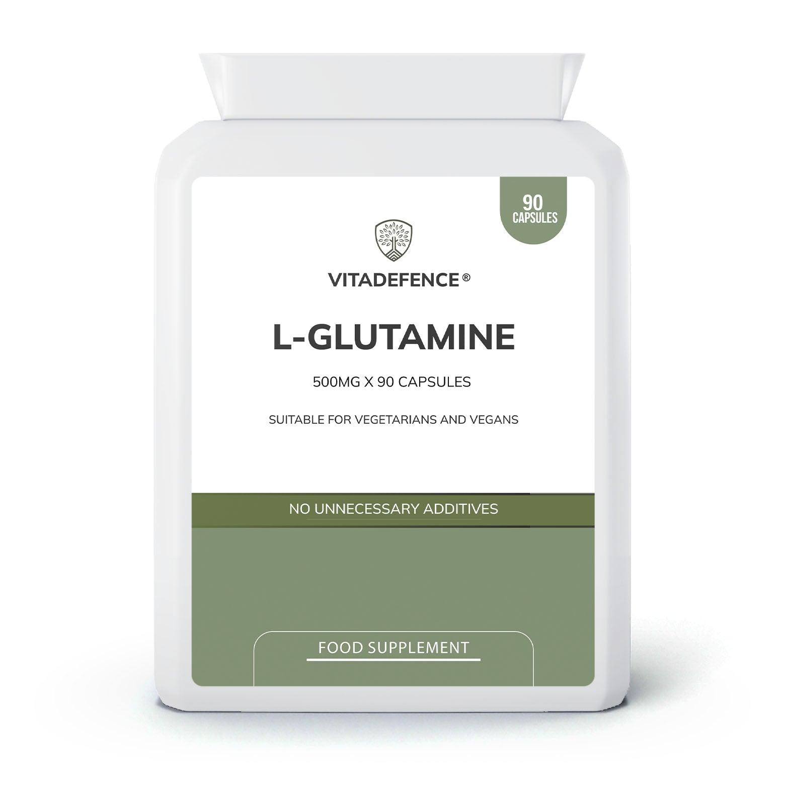 L-Glutamine 2-Pack | Pure L-Glutamine 500mg – 180 Capsules (2 x 90)