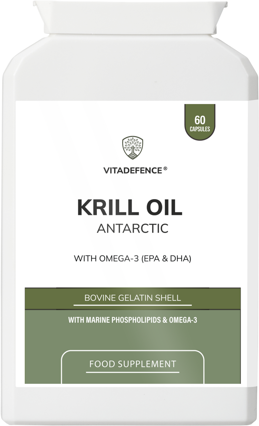 Krill Oil Antarctic | 500 mg with EPA, DHA & Astaxanthin – 60 Softgels
