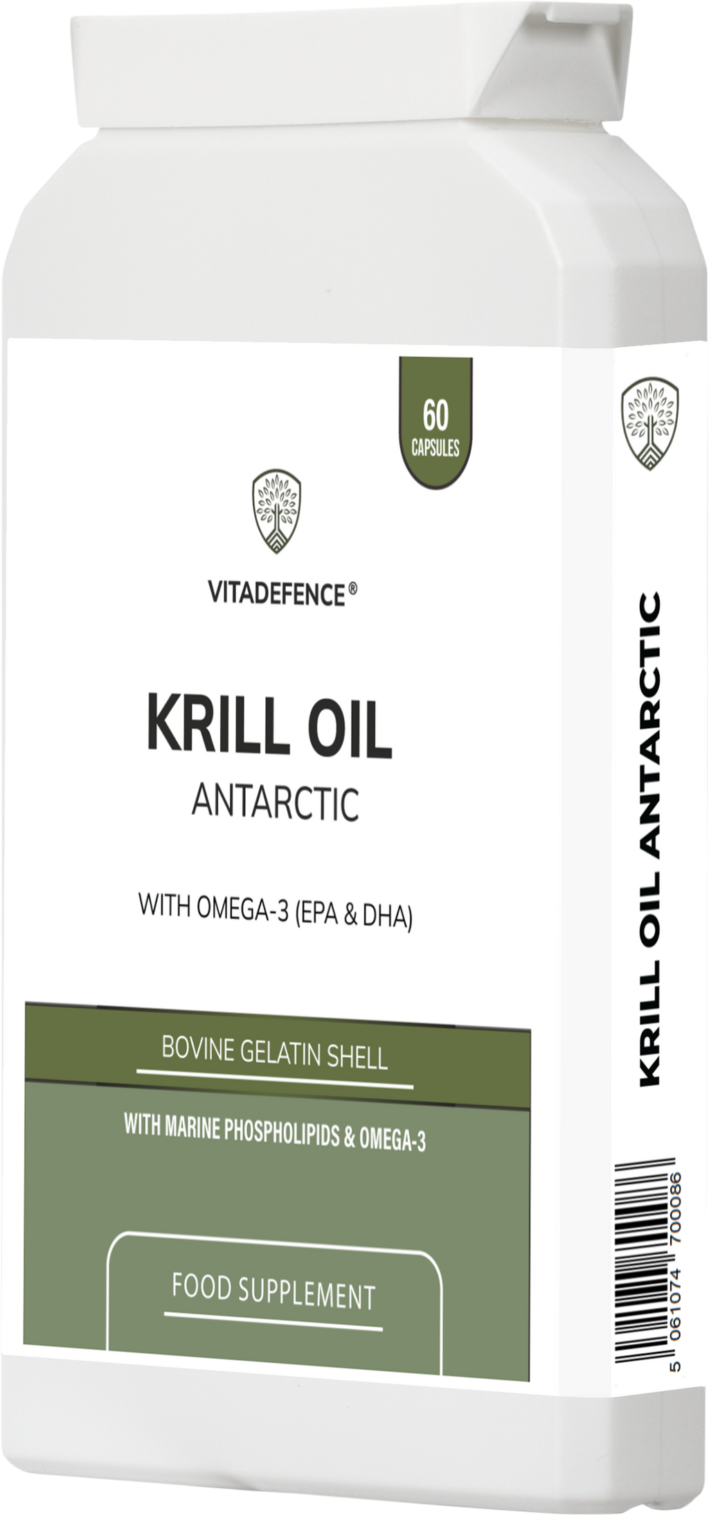 Krill Oil Antarctic | 500 mg with EPA, DHA & Astaxanthin – 60 Softgels