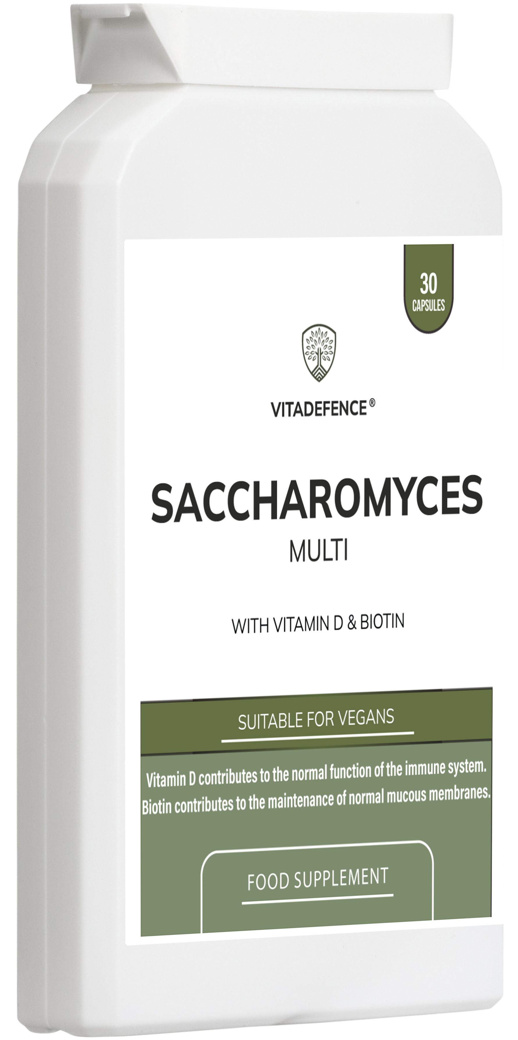 Saccharomyces Multi | With Vitamin D3, Biotin, Olive Leaf & Bamboo Silica – 30 Capsules