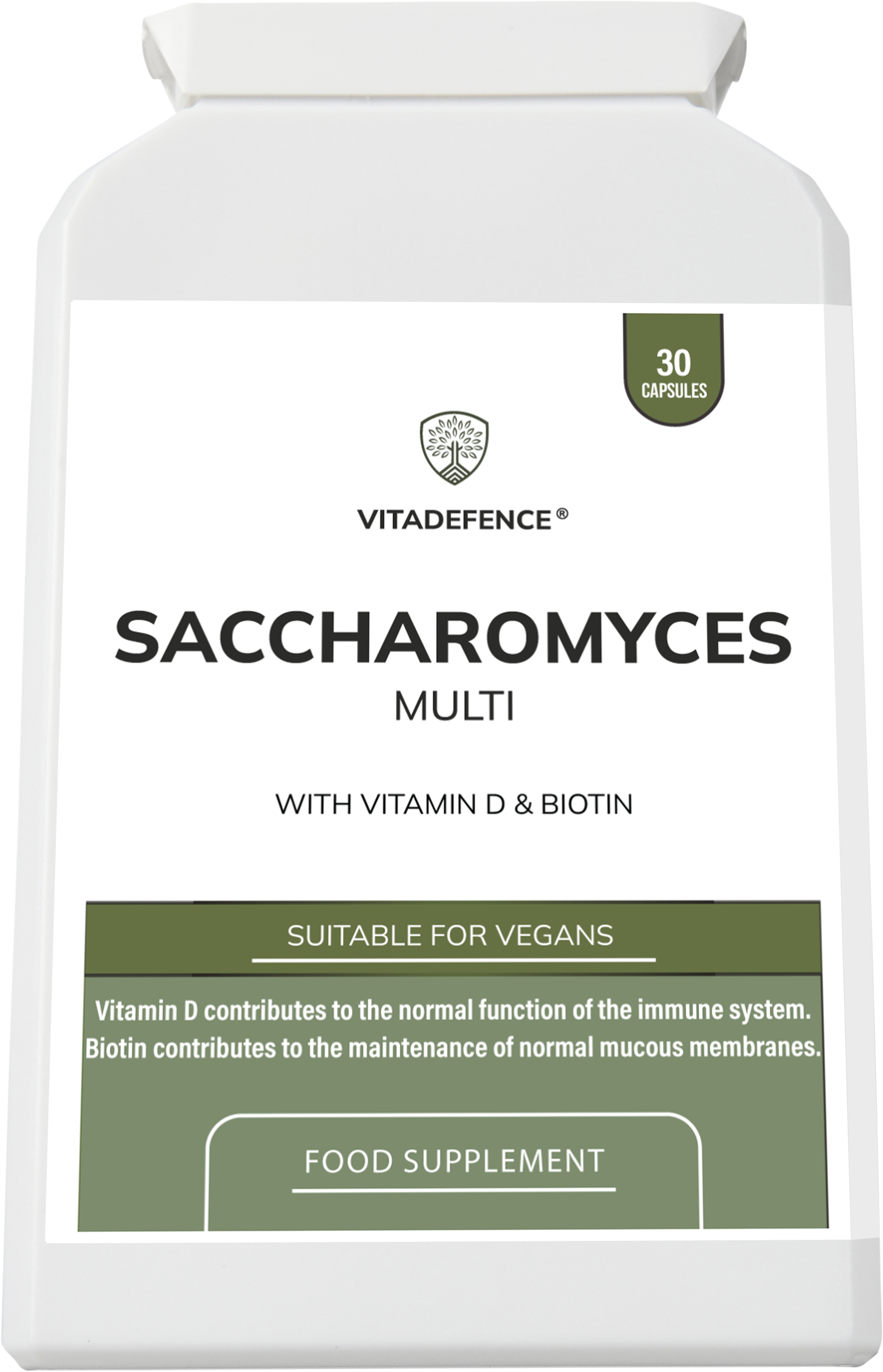 Saccharomyces Multi | With Vitamin D3, Biotin, Olive Leaf & Bamboo Silica – 30 Capsules