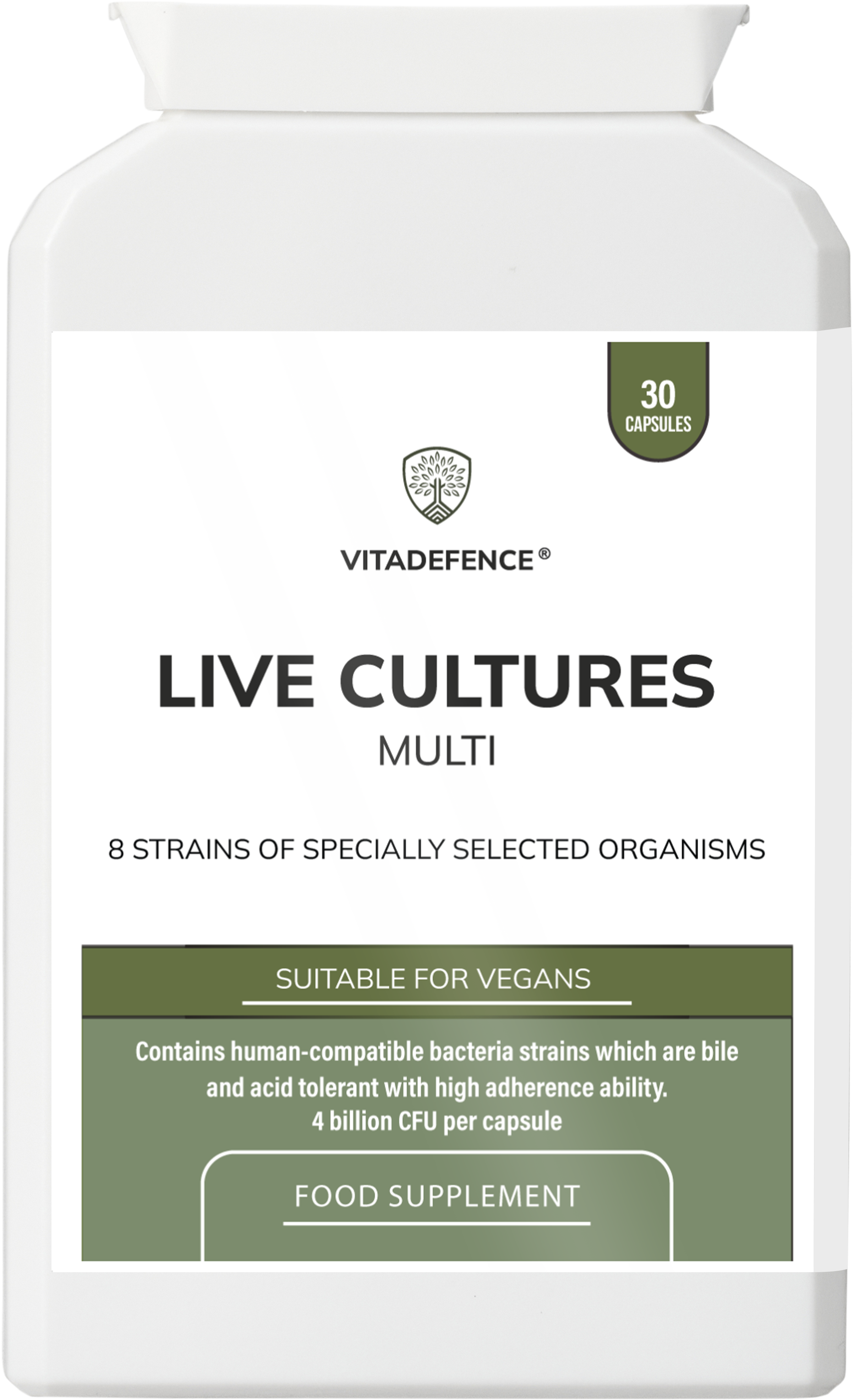 Live Cultures Multi | 8 Strains, 4 Billion CFU – 30 Capsules