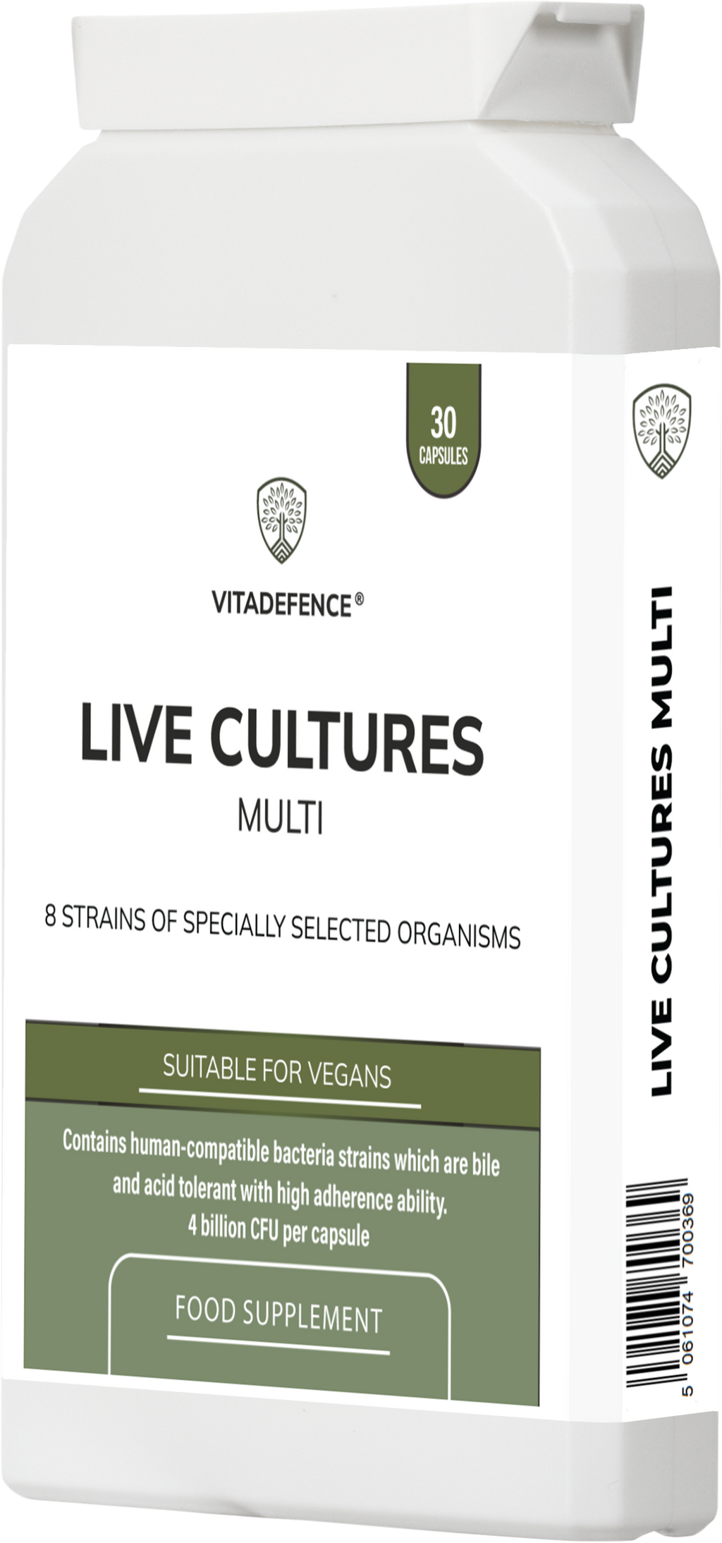 Live Cultures Multi | 8 Strains, 4 Billion CFU – 30 Capsules