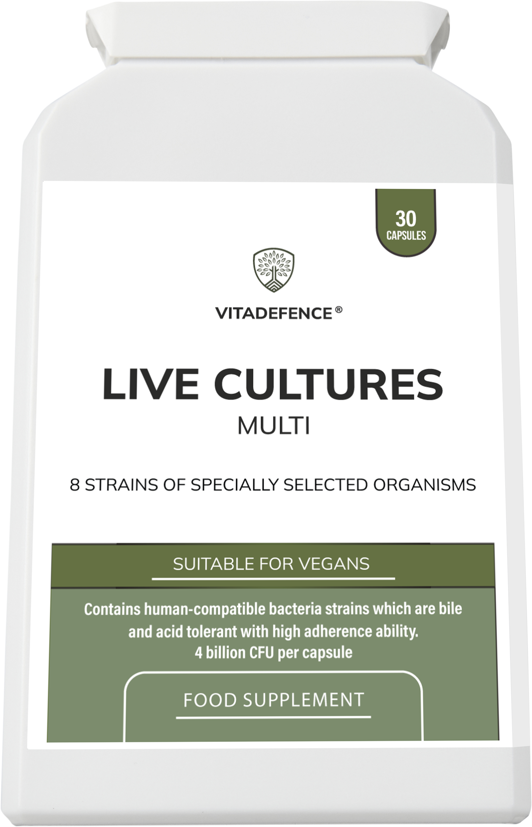 Live Cultures Multi | 8 Strains, 4 Billion CFU – 30 Capsules