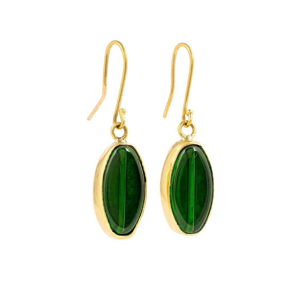 Tena Recycled Glass & Brass Earrings